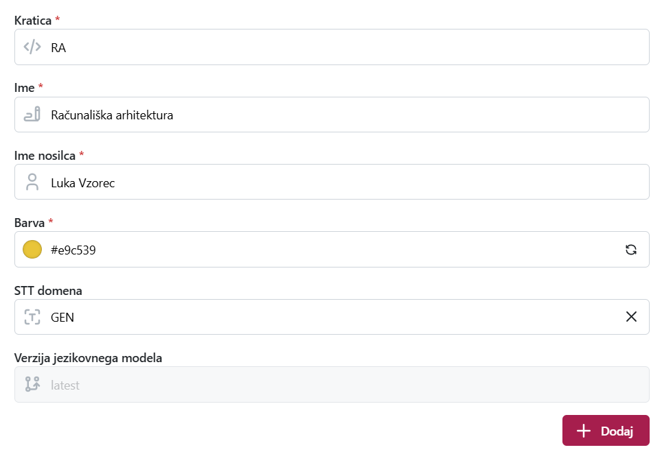 Urejanje predmeta (okno)