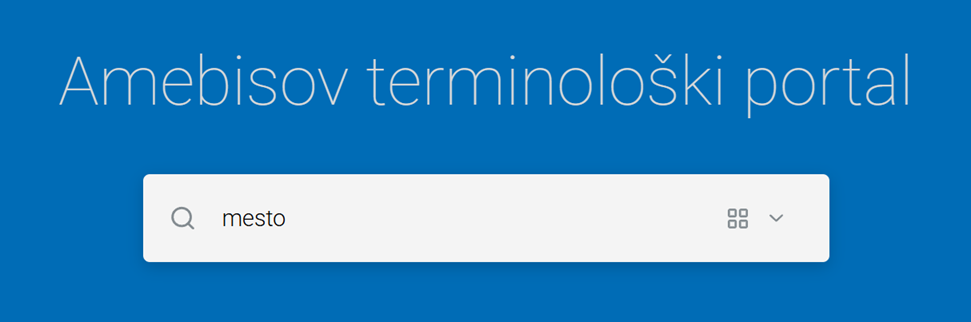 Posnetek zaslona iskanja v glavnem oknu