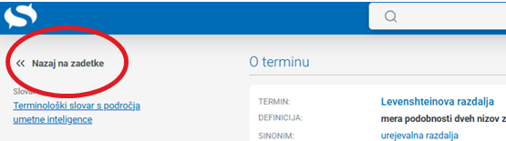 Posnetek zaslona seznama filtrov