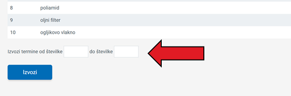 Posnetek zaslona: shranjevanje luščenja