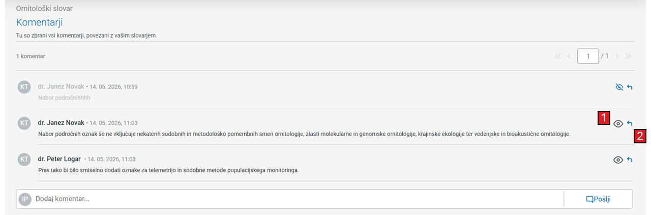 Lastnosti slovarja, napredno
