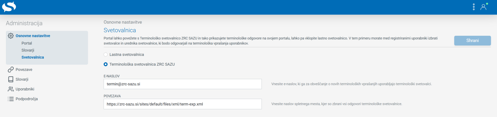 Posnetek zaslona: admin, svetovalnica