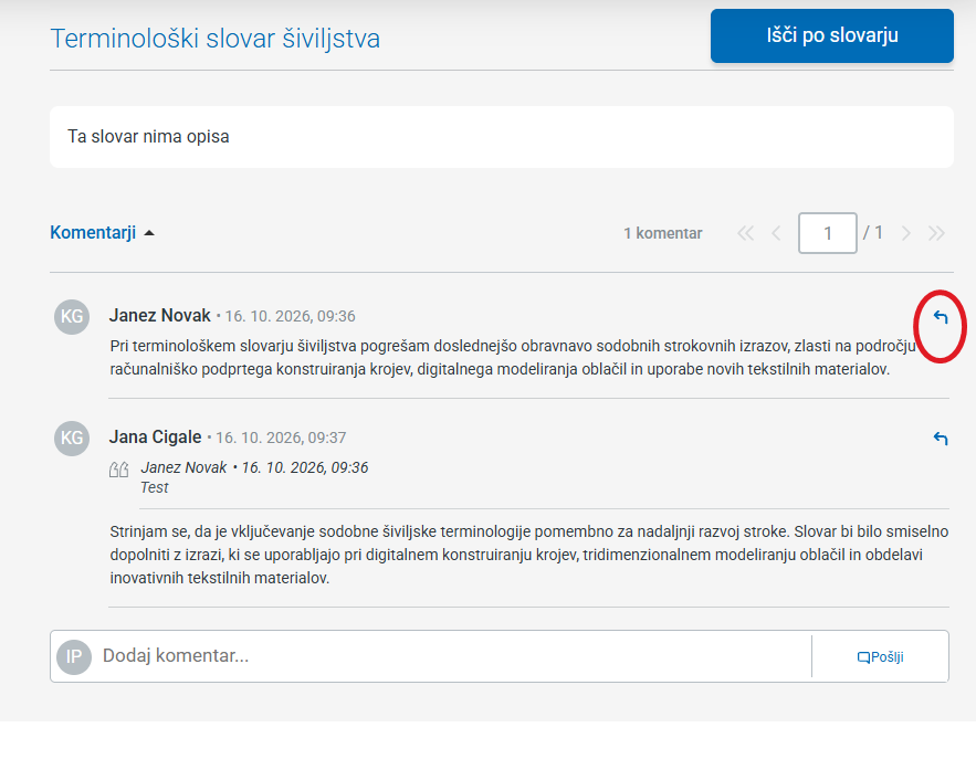 Lastnosti slovarja, napredno